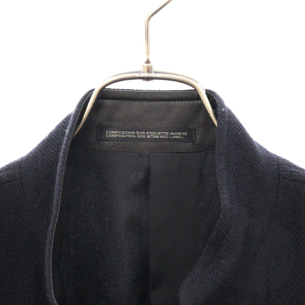 ヨウジヤマモトプールオム 03aw レザー装飾 ロングジャケット コート ウール ヨウジヤマモトプールオム 03aw レザー装飾 ロングジャケット
