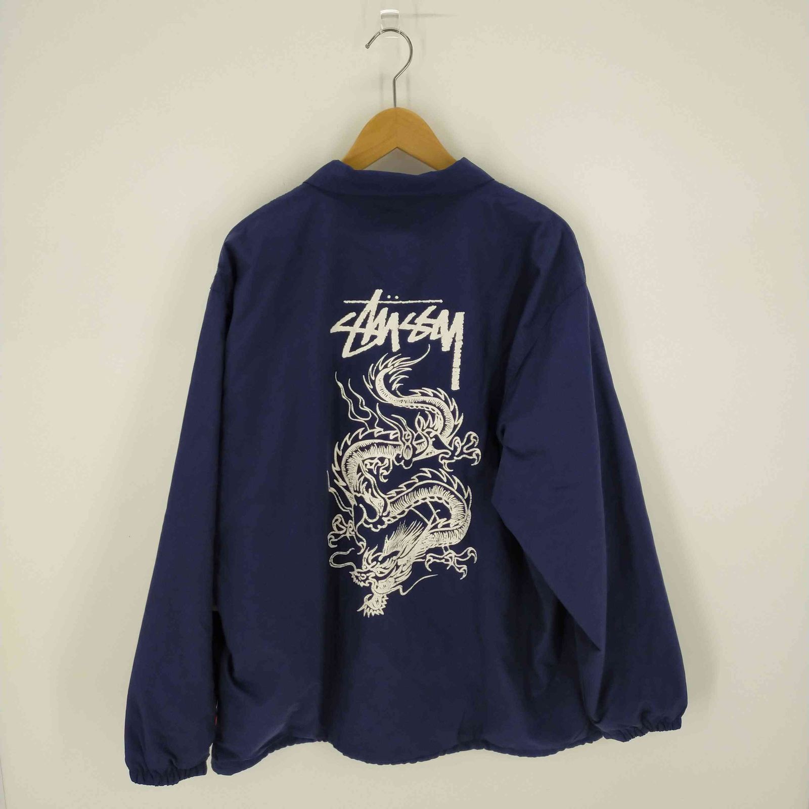 ⭐️即購入okOld STUSSY 紺タグ ドラゴンプリント ナイロン コーチ