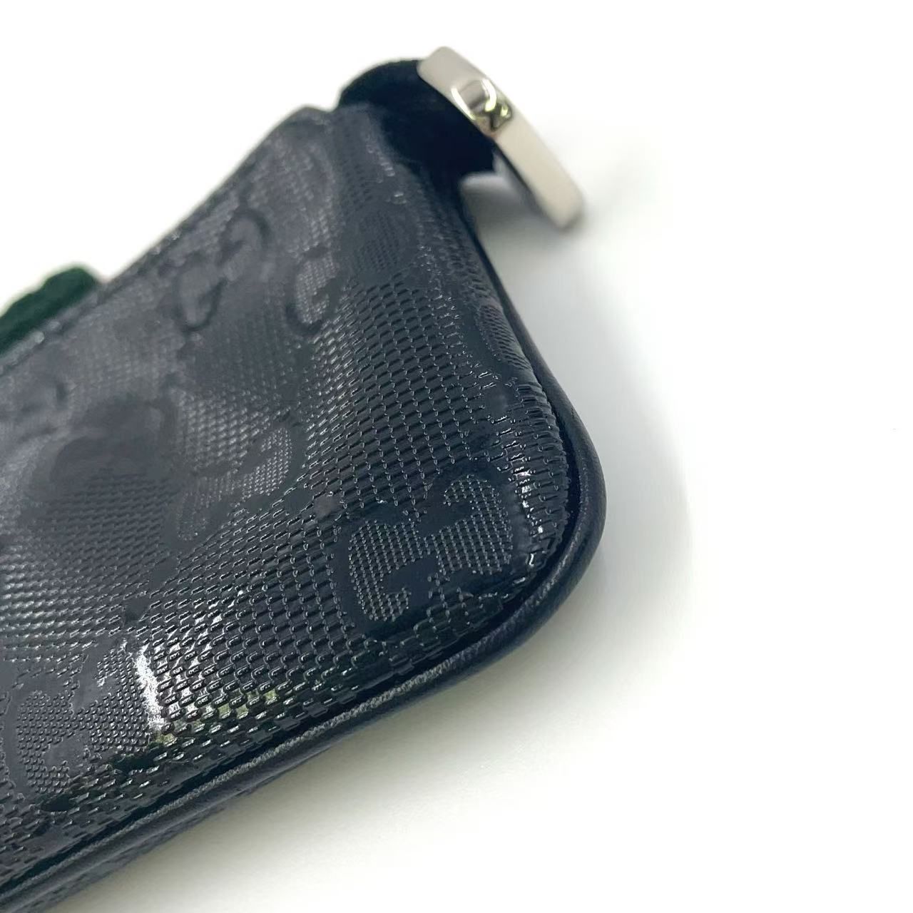 GUCCI インプリメ キーリング付 PVC ブラック コインケース