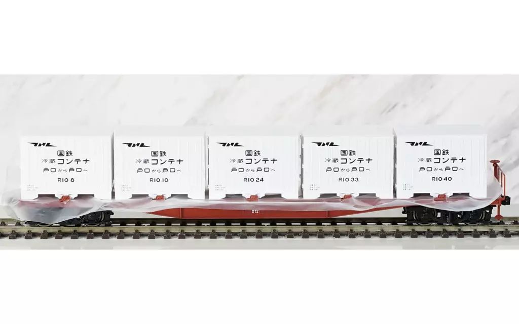 鉄道模型 HOゲージ 1|80 コキ5500 縦補強4本タイプ R10形コンテナ搭載 58033