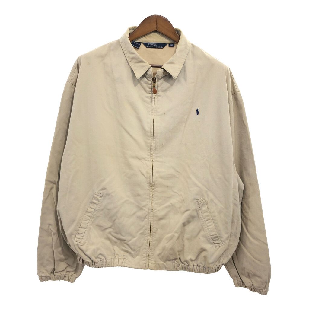 【B品】 80年代 USA製 Polo by Ralph Lauren ポロ ラルフローレン スイングトップ 大きいサイズ ベージュ (メンズ ...