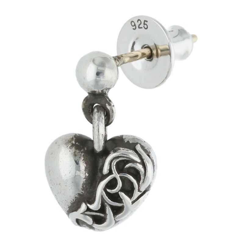 送料無料！クロムハーツタイプの ハートバイン・スタッドピアス