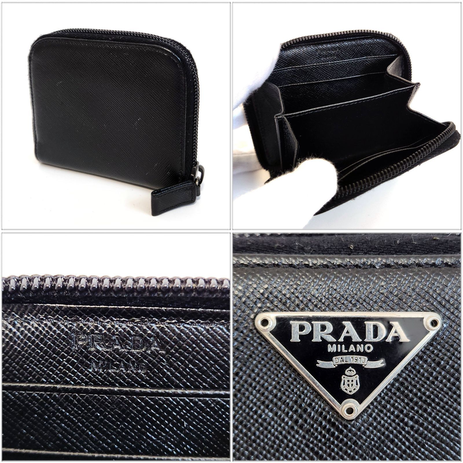 プラダ PRADA コインケース 1M0268 ブラック サフィアーノレザー 中古