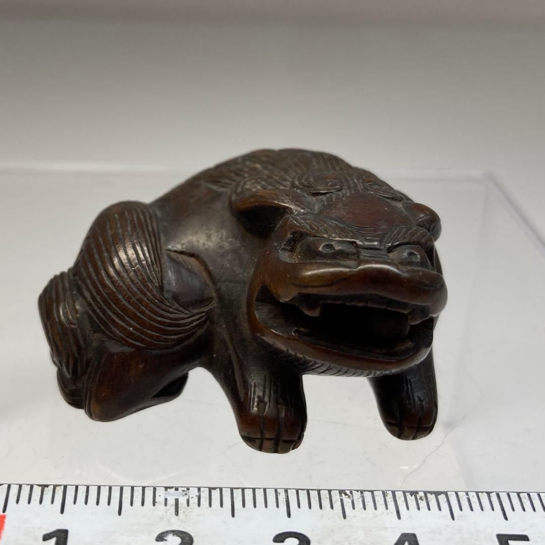 江戸時代 木彫獅子 上手根付 14g 本Y6-0226 トトコ