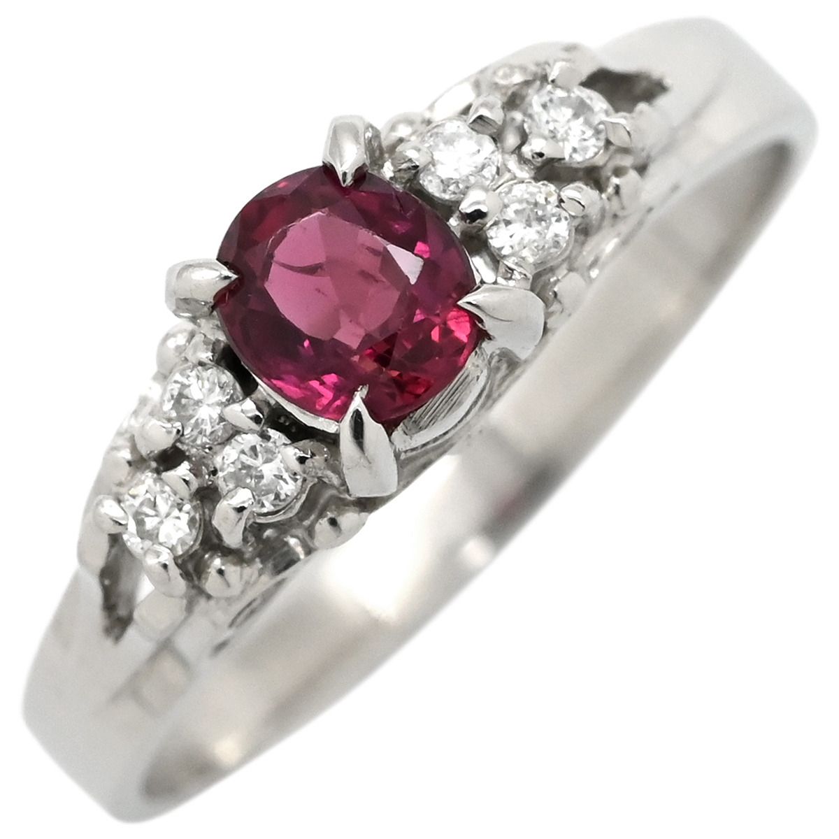 指輪 ルビー ダイヤモンド 12号 Pt850