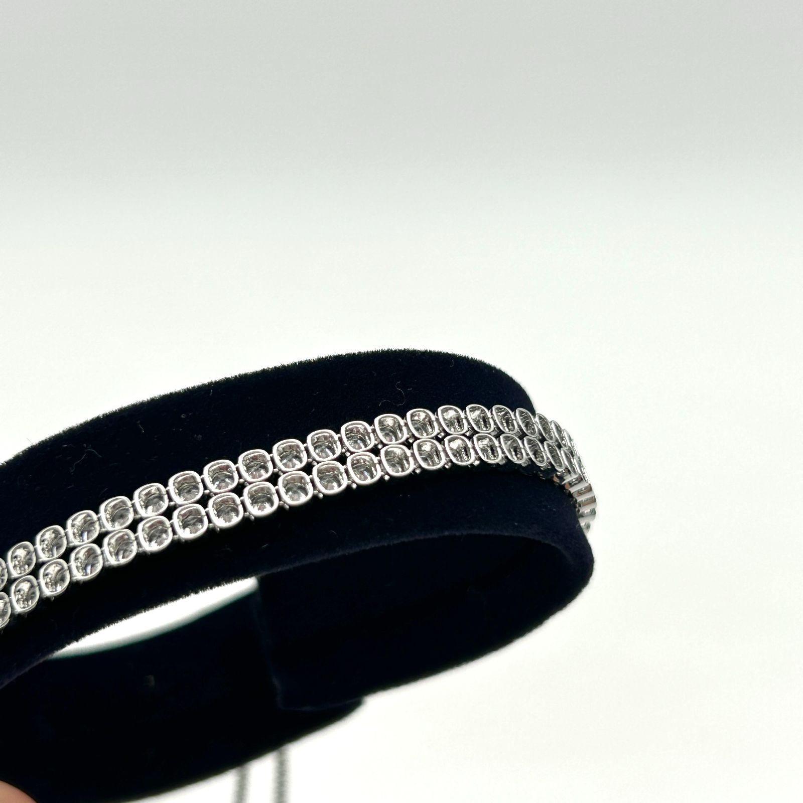 スワロフスキー ブレスレット マトリックス シルバー 二連