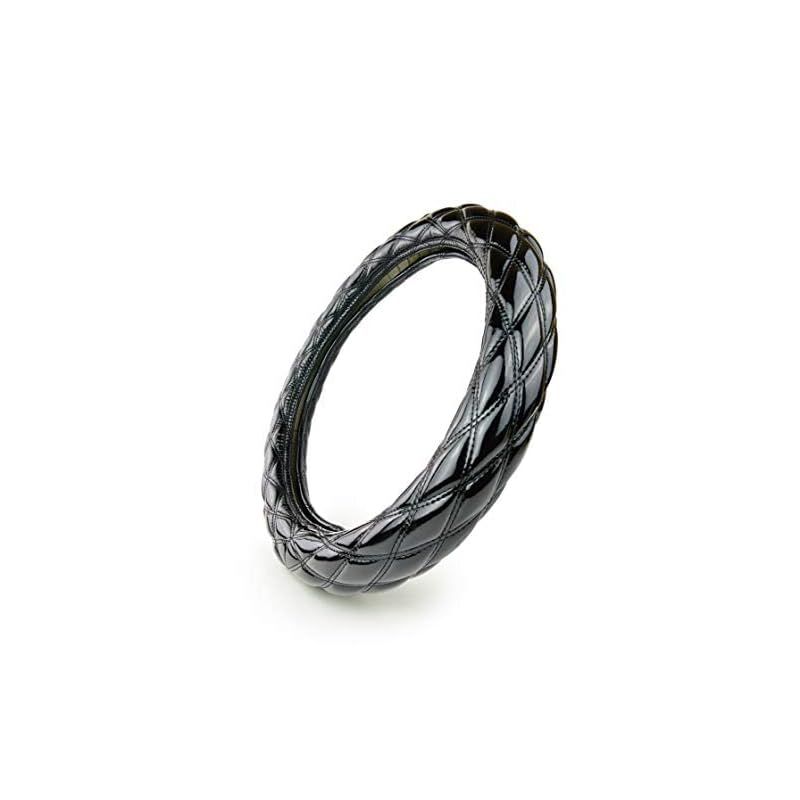 クラッツィオ(Clazzio) ダブルステッチキルトハンドルカバー Sサイズ 艶ありブラック×ブラックステッチ 【09HEF0039KK】