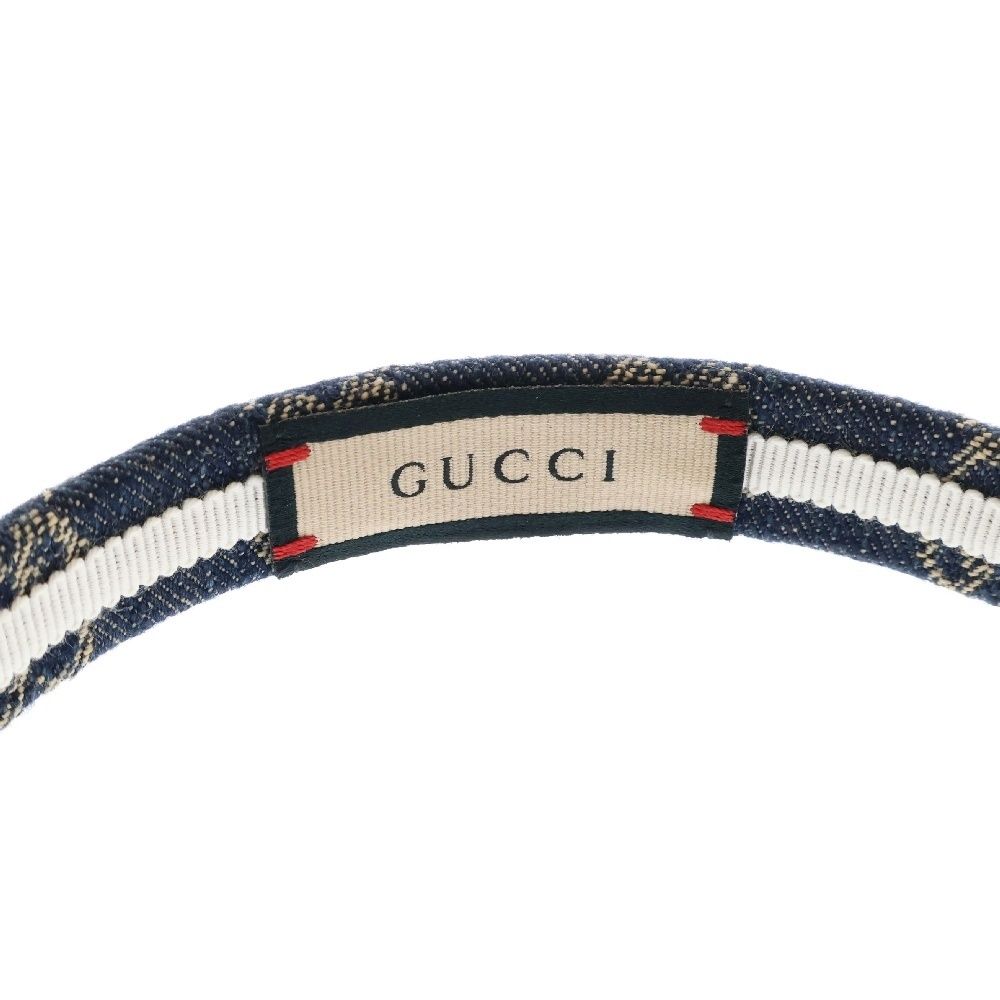 GUCCI (グッチ) GGデニムロゴ ウォッシュドデニム カチューシャ