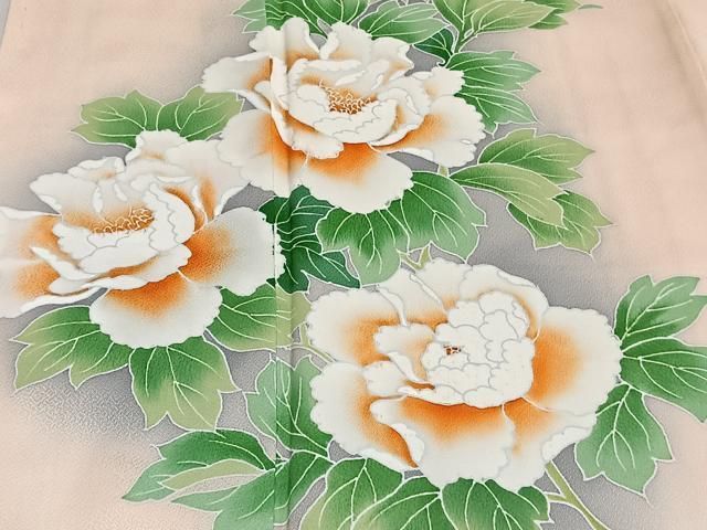 平和屋着物○訪問着 牡丹 暈し染め 金彩 正絹 逸品 CAAU2396yc