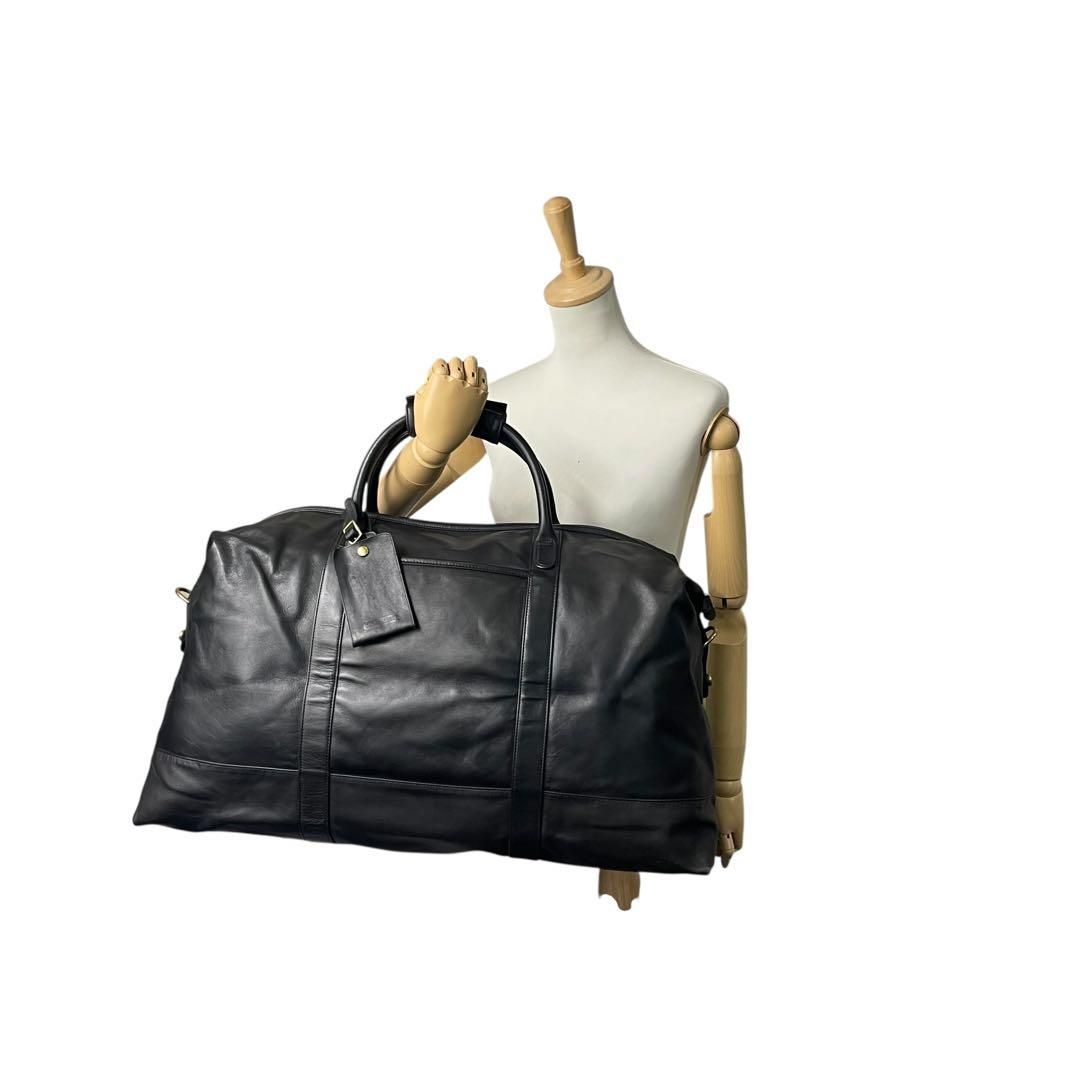 コーチ 特大 ボストンバッグ ブラック 2way レザー 斜め掛け可 クロスボディー 旅行 出張 大容量 ショルダーバッグ ハンドバッグ 本革 COACH ゴールド金具 クロシェット付き DECORATOM_COM_BR