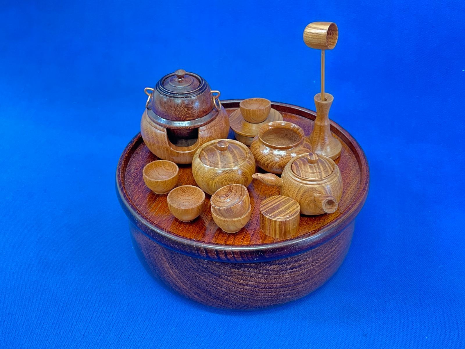 茶道具 ミニチュア 茶器セット 木彫り