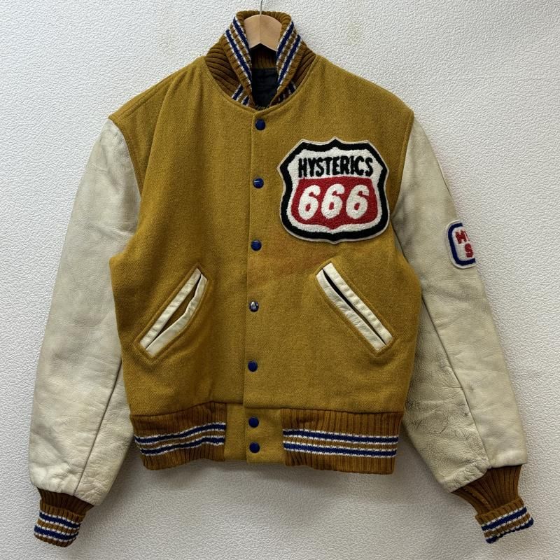 HYSTERIC GLAMOUR ヒステリックグラマー ジャケット、上着 ジャンパー、ブルゾン アルビオン コラボ USA製 ロゴ 666 ワッペン  ウール レザー スタジャン アワード - メルカリ