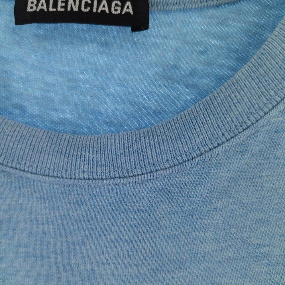 バレンシアガ　ロゴ　Tシャツ　TGV75 BB トップス　ブルー