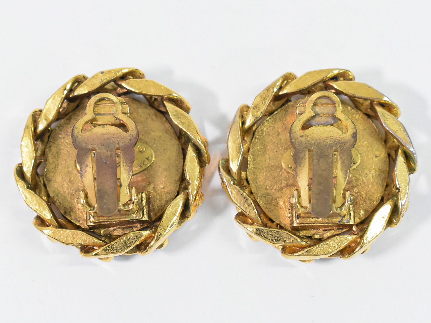 本物 シャネル CHANEL ココマーク ラインストーン イヤリング GP ゴールド メッキ Coco Mark アクセサリー ジュエリー フォロー割