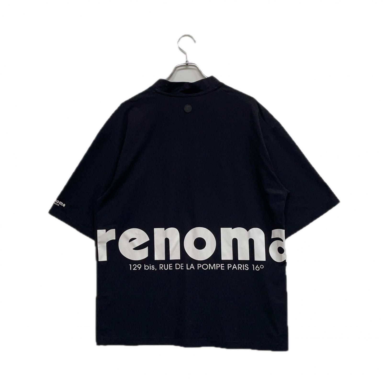 メンズ レノマ renoma 半袖シャツ L 黒 ブラック モックネック