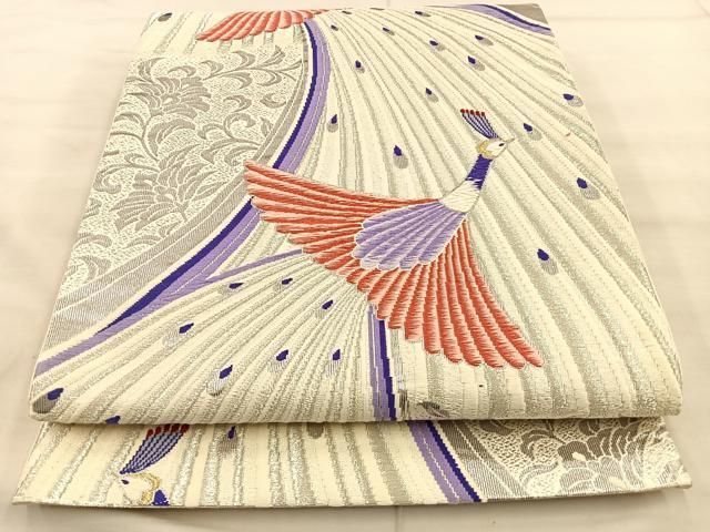 平和屋着物▽本塩沢 単衣 源氏車文 正絹 逸品 AAAZ9084fy