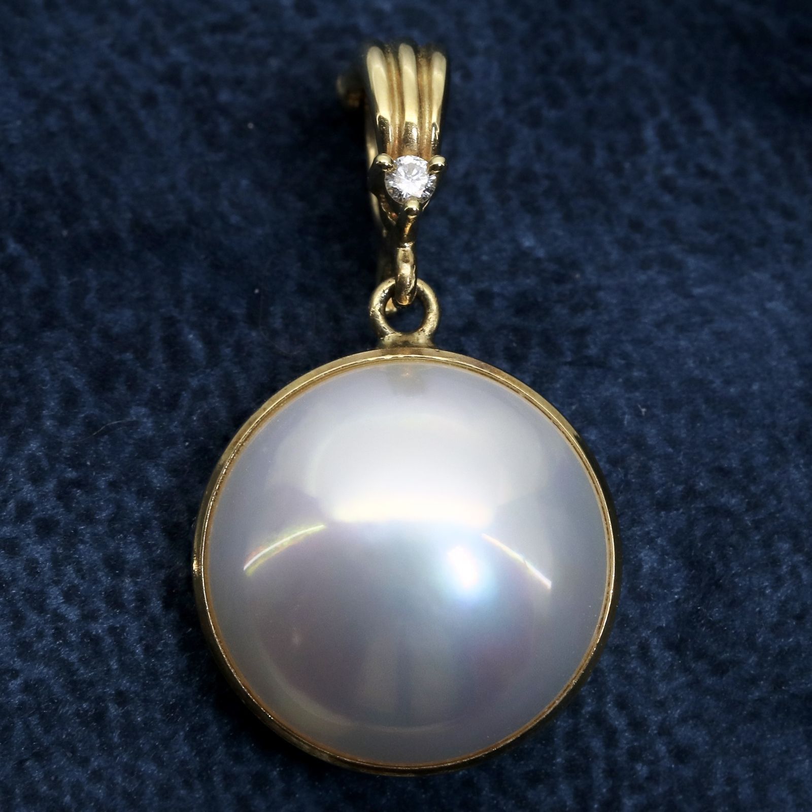 田崎真珠 ネックレストップ K18 ダイヤモンド 0.01ct×マベパール