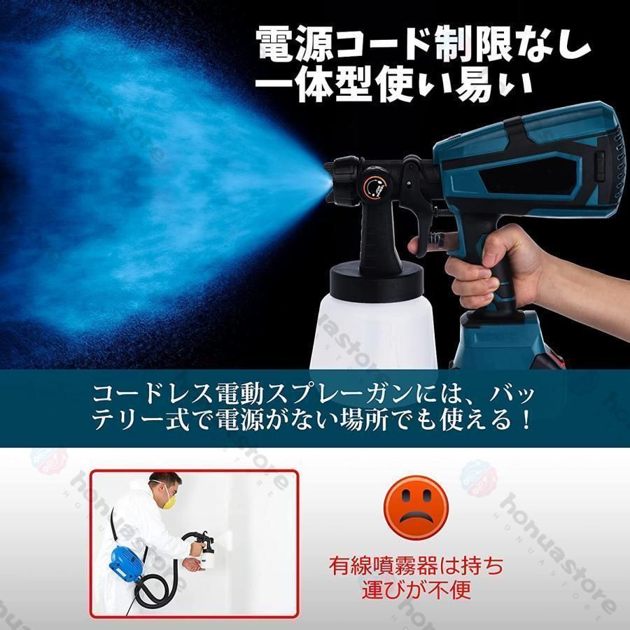 電動スプレーガン塗装ガン 小型 1000mlコードレス電動塗装機21Vバッテリー 電動スプレーガン 塗装ガン小型 1000mlコードレス電動塗装機21V