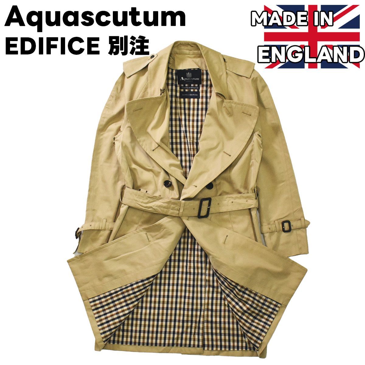Aquascutum トレンチコート ベージュ Made in England（MADE IN