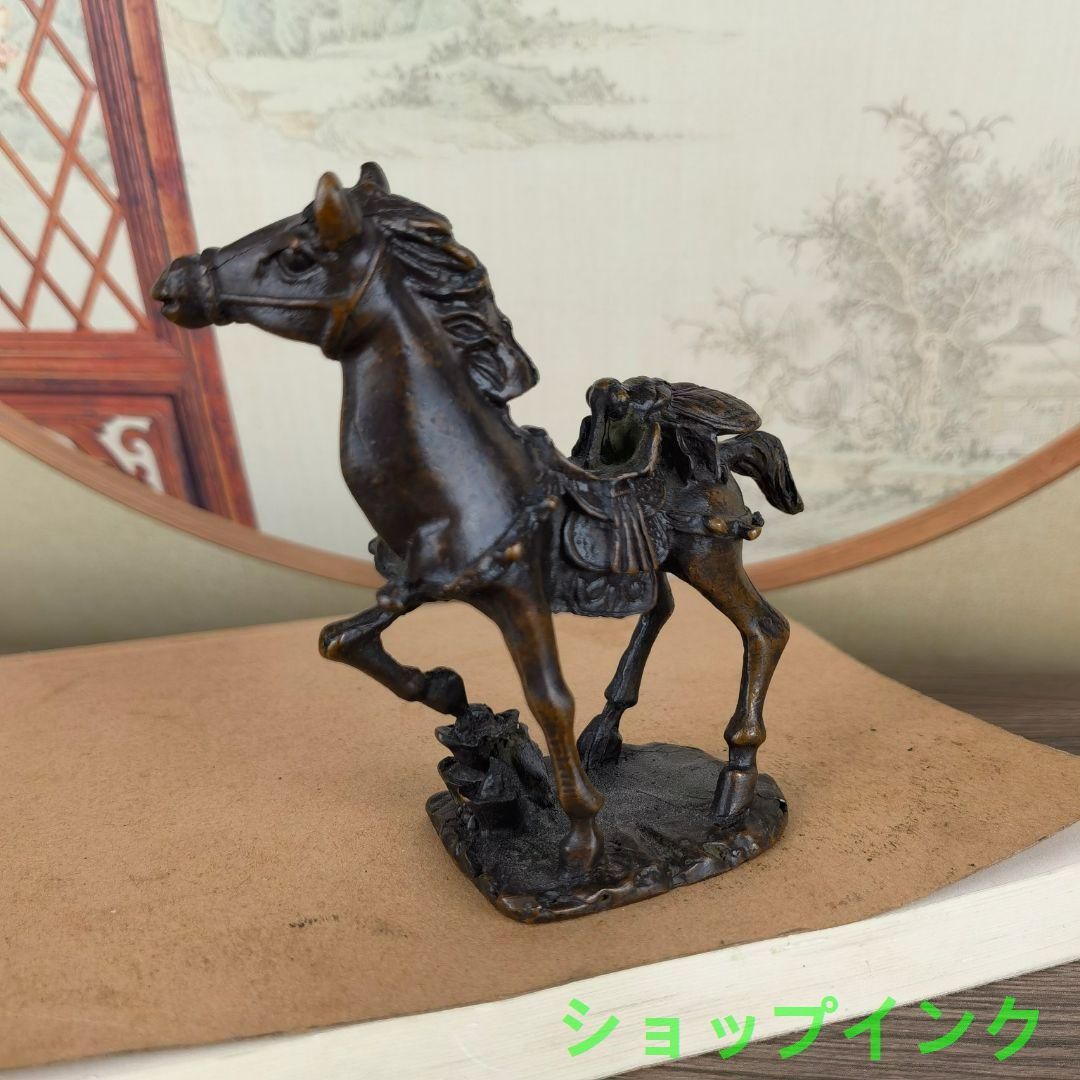 銅 細工 干支馬 茶道具 書道具 文房具 装飾品 工芸品 置物 銅製 五牛
