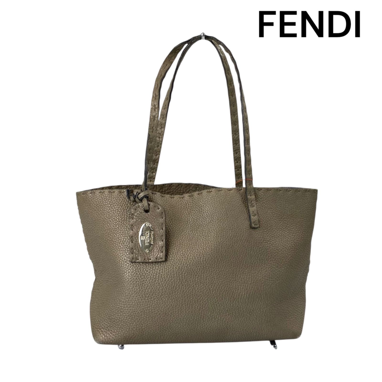 ●フェンディ FENDI セレリア ミニトート バッグ ハンド レザー ベージュ レディース S5S087