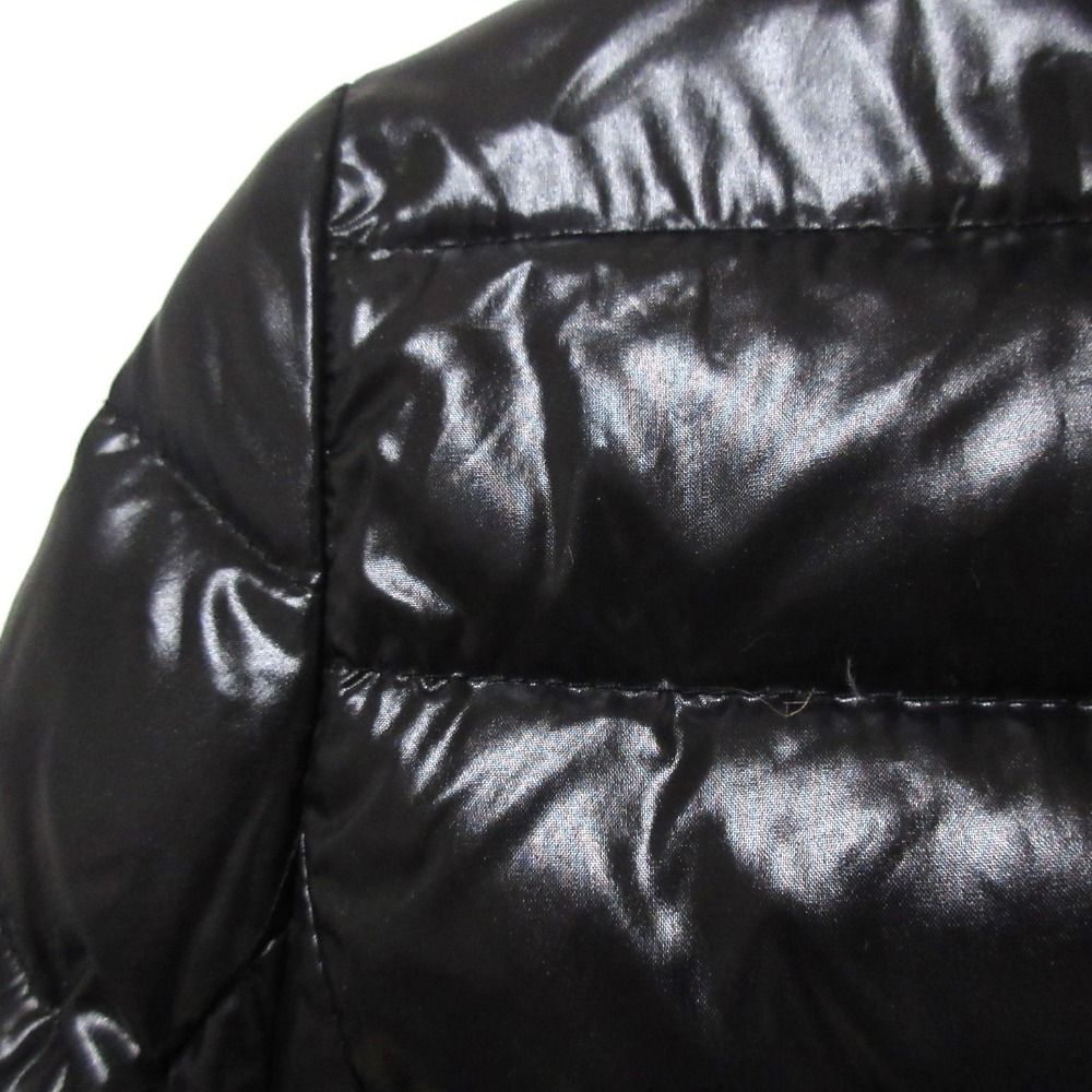 MONCLER - 美品 MONCLER モンクレール FAUCON ロゴワッペン ハイネック ロングダウンジャケット ダウンコート サイズ1 ブラック レディース 古着 中古 USED 美品 MONCLER モンクレール FAUCON ロゴワッペン ハイネック