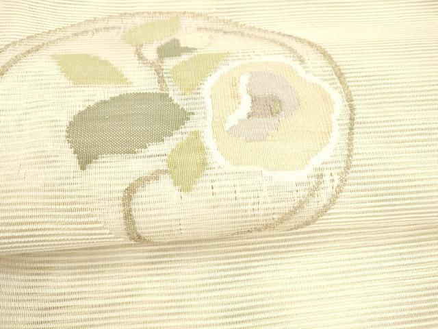 平和屋着物＊夏物 絽綴れ 八寸名古屋帯 枝花文 金糸 正絹