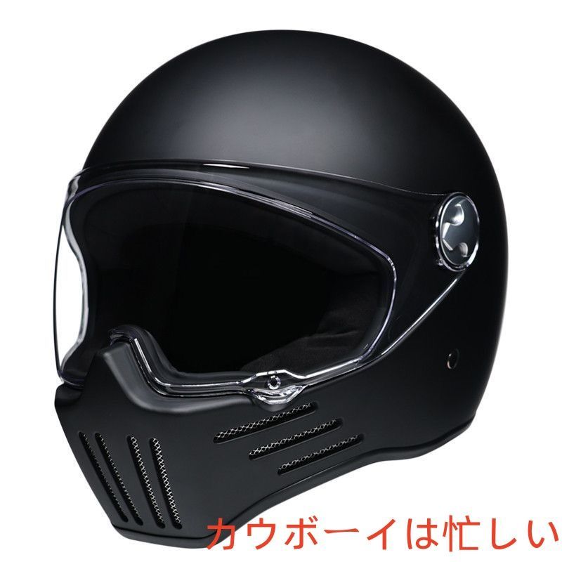 トレロヘルメットフルフェイスヘルメットトレロ ハーレーヘルメットバイクヘルメットクリアレンズギフト ミラーレンズ 四種類から選択可能 Ｍ－XXLサイズ選択可能  マットブラック - 即購入OK試着のみサイズ