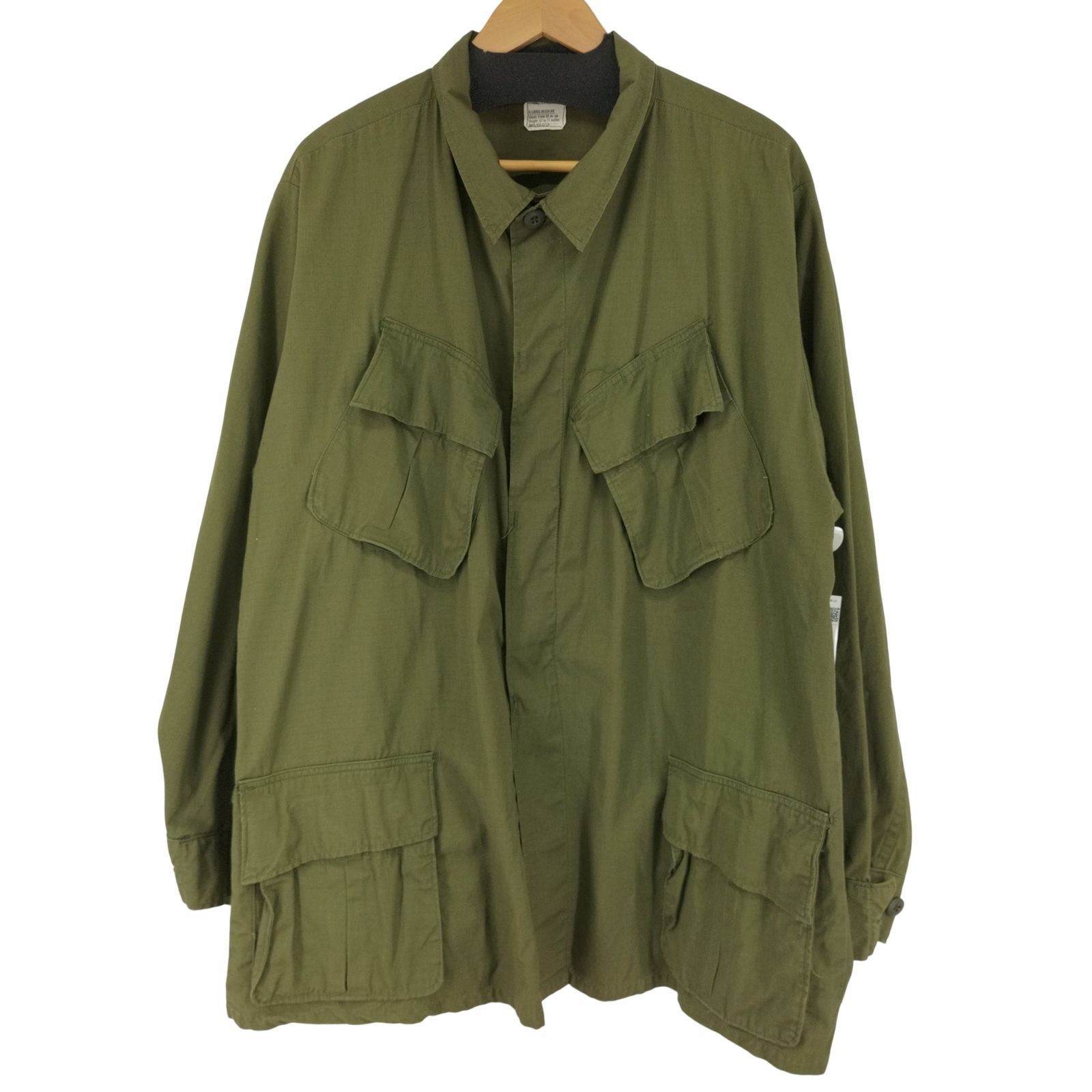 ユーエスアーミー US ARMY 60S ALLEN OVERALL CO社製 69年製 Jungle Fatigue Jacket 4th  ジャングルファティーグ ジャケット リップストップ メンズ X-LARGE