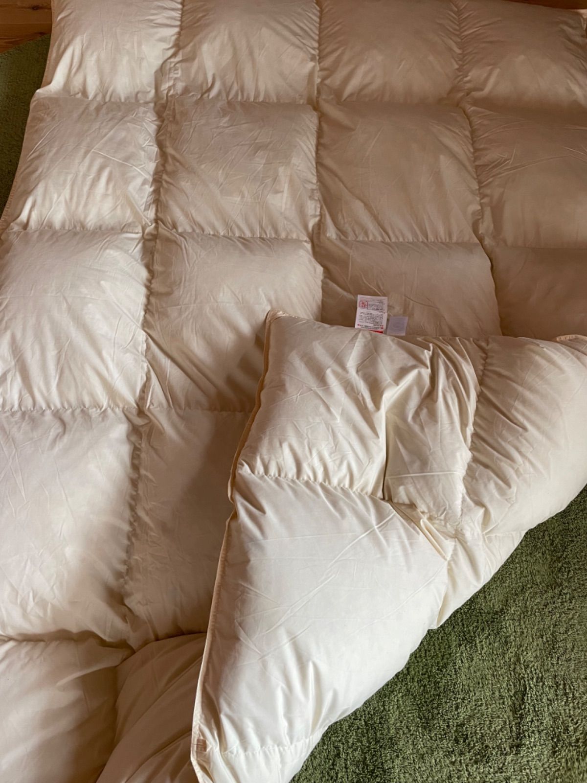 エコダウン使用】羽毛布団シングル150×210 1.5kg カバー付きB