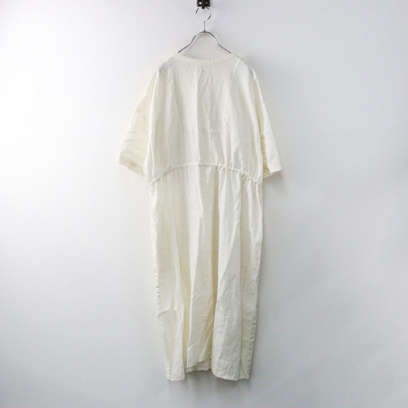 定価27500円 ガーゼ Gauze リネン バックリボン シャーロットワンピース キナリ F|ドレス 羽織 ハオリ ワイドシルエット 2400014399936
