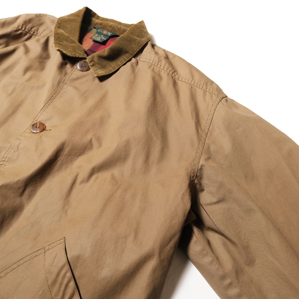 古着90s~ j.crew ジェイクルー ハンティングジャケット XLベージュ 90's Jクルー 襟コーデュロイ コットンポプリン ハンティング