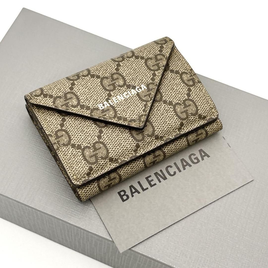 入手困難品◆バレンシアガ グッチ 三つ折り財布 エブリデイ GGスプリーム 未使用級◇バレンシアガ グッチ 三つ折り財布 エブリデイ GG