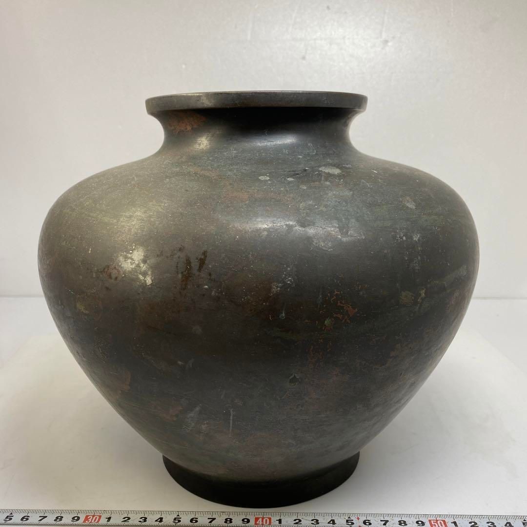 古銅 班紫銅 花瓶 3541g 高さ24㎝ タエトサ 東な6-0811