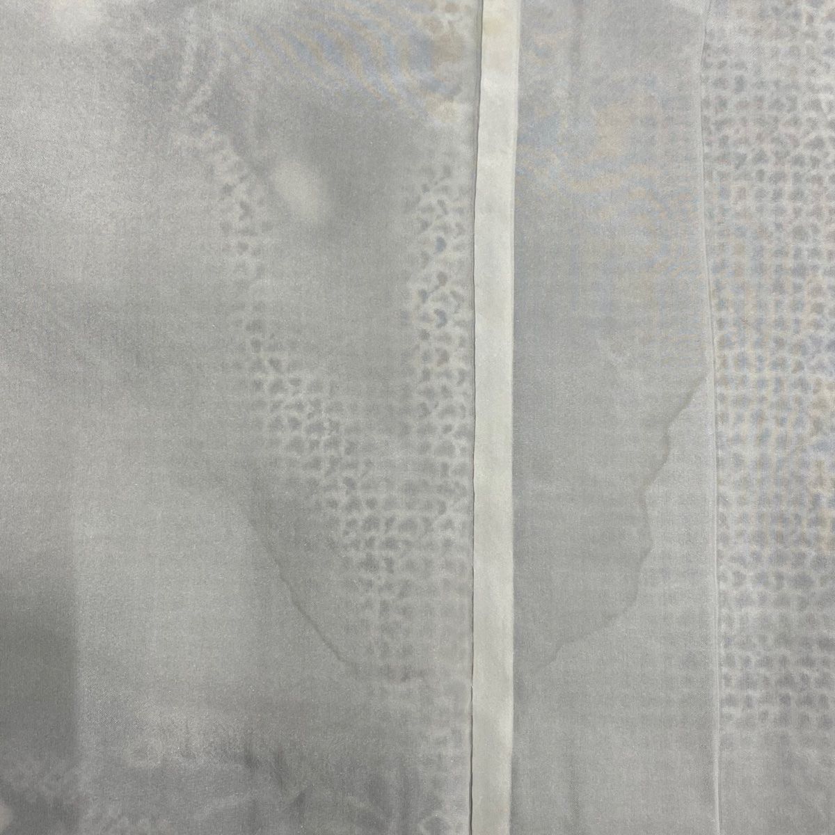 小紋 身丈161cm 裄丈65cm M 単衣 草花 絞り 黒 正絹 名品 【中古  