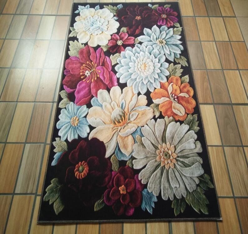 新作もいち早くお手元に！ 感満載 家庭用カーペット 玄関マット段通 絨毯 花柄 160cm 230cm 最終お送料無料