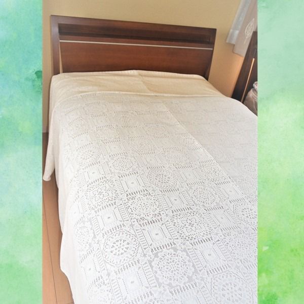 ソファーカバー ベッドカバー 190×290cm 長方形 洗える 綿混 レースマルチカバー リビング ダイニング ベッドルーム NEXPOTALLINN_EU