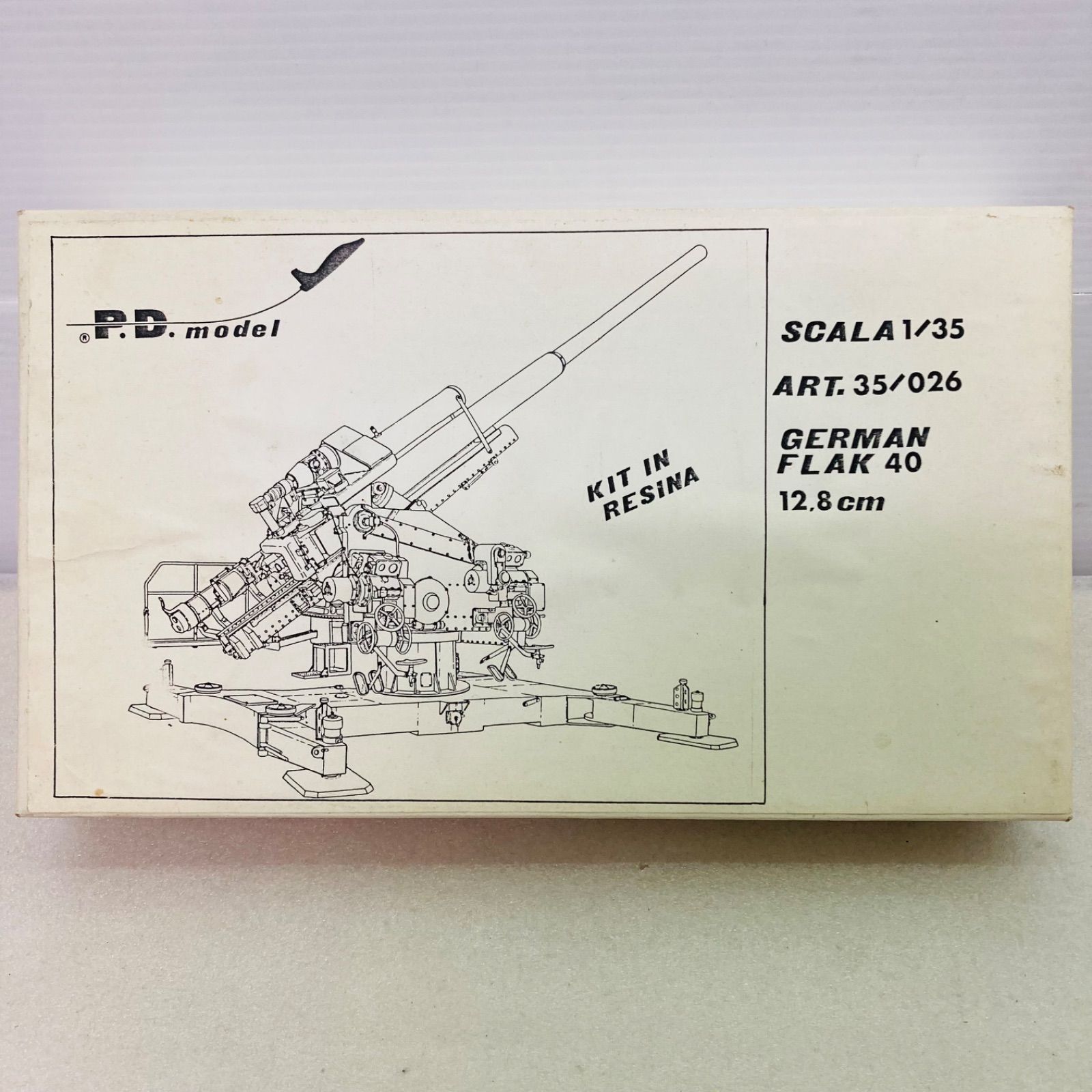 1 35 ドイツ 12.8cm Flak40 P.D.model KIT IN RESINA 空砲 プラモデル 模型 ガレージキット ガレキ
