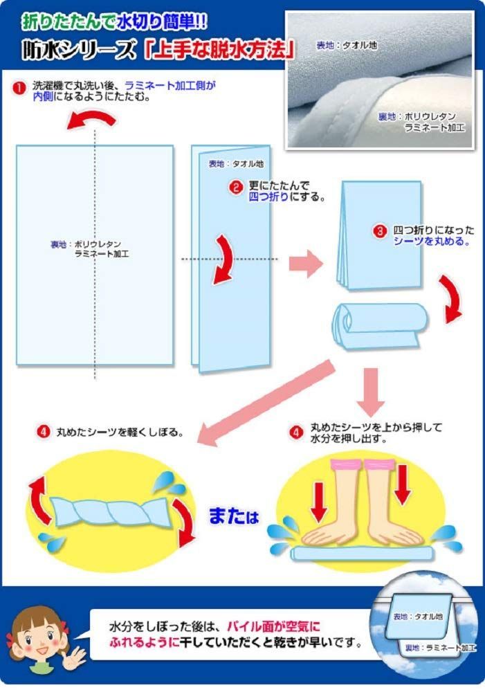 ◇メーカー直販 防水ベッドカバー (おねしょ・介護用) フリーサイズ