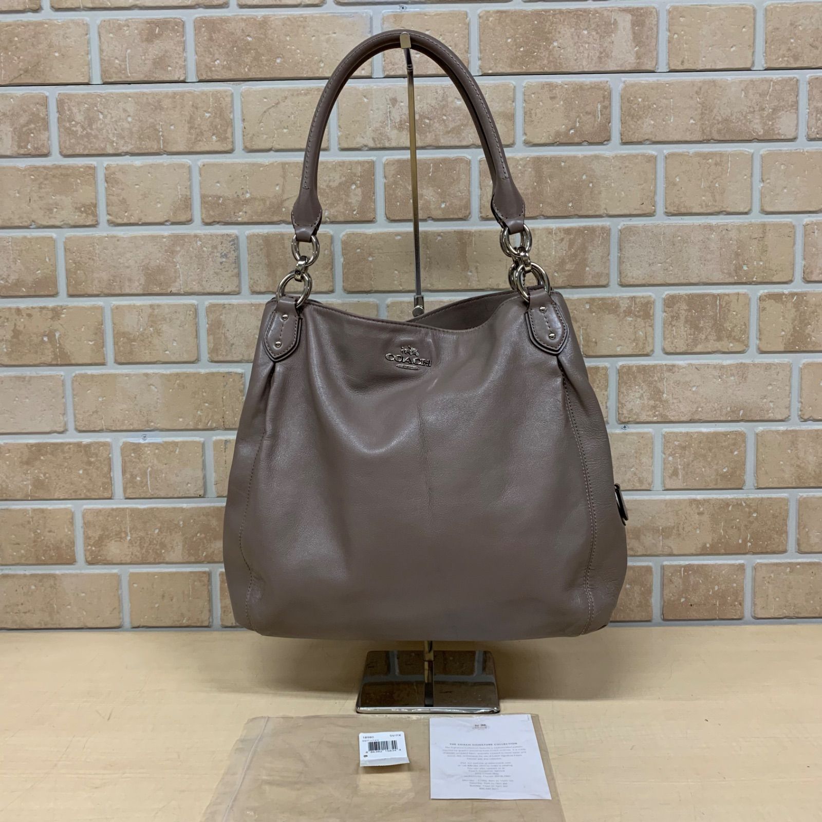 53 COACH コーチ トートバッグ レザー グレー シルバー金具 - メルカリ