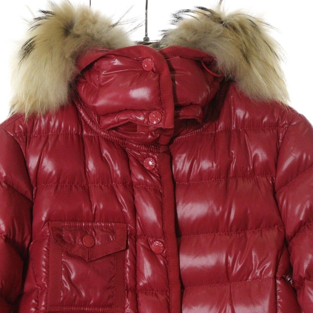 MONCLER モンクレール ARMOISE アルモワーズ サイズ1 Moncler Black Nylon Quilted Down and Fox Fur Trim Hood