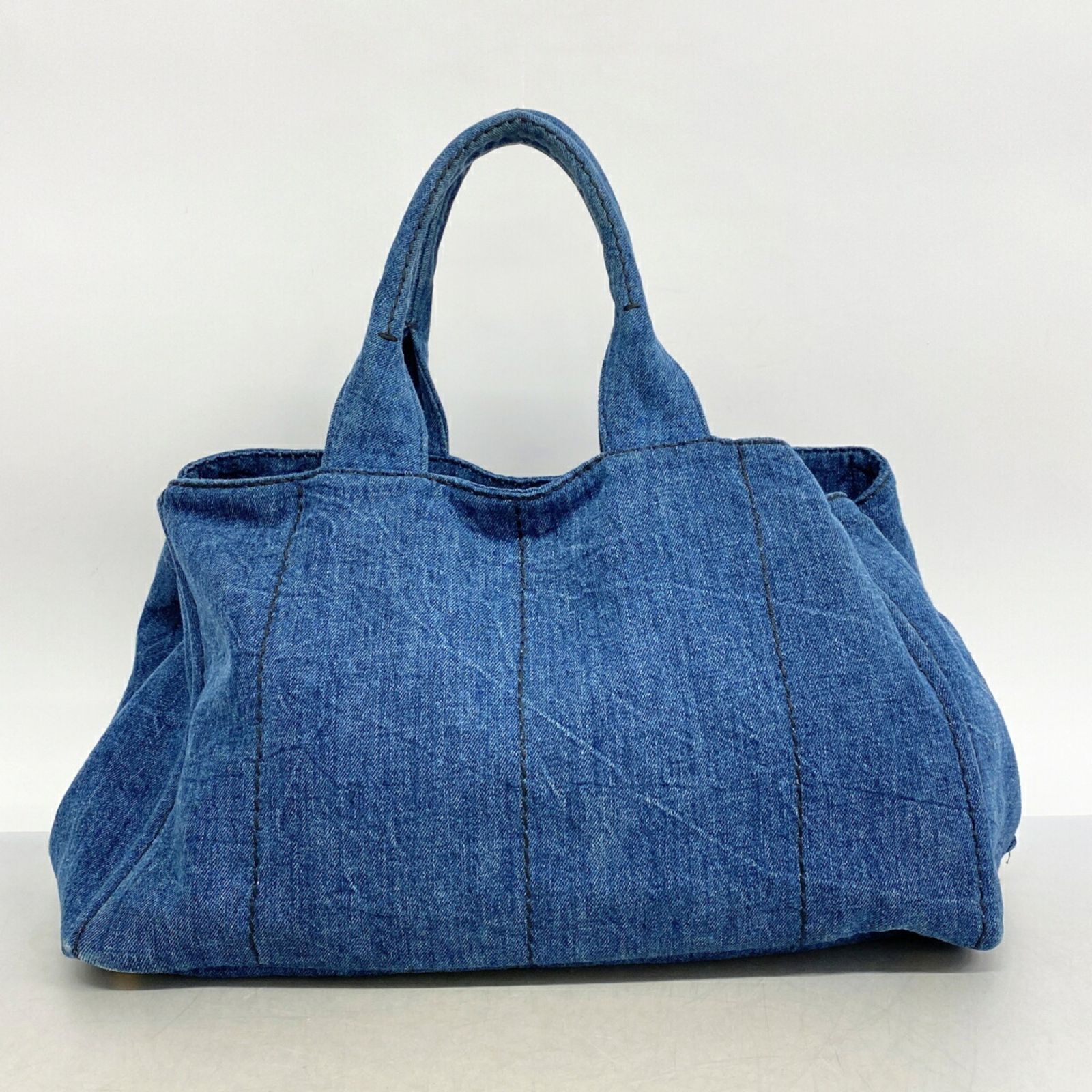 プラダ(Prada) プラダ トートバッグ カナパ デニム ブルー