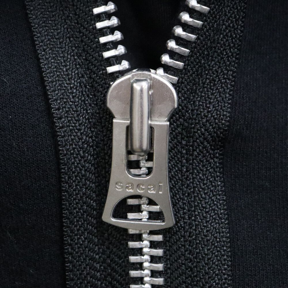 Sacai (サカイ) 23AW ハイネック ダブルジップアップパーカー ブラック 