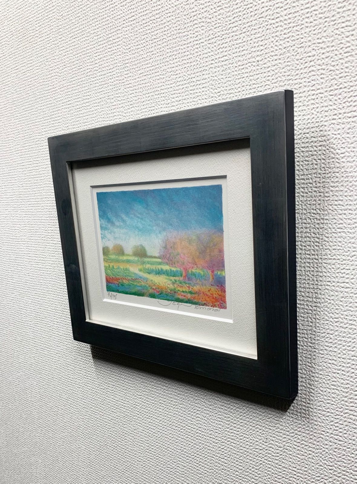 額付】【真作】春の花畑 クロード・マヌキャン セール Claude