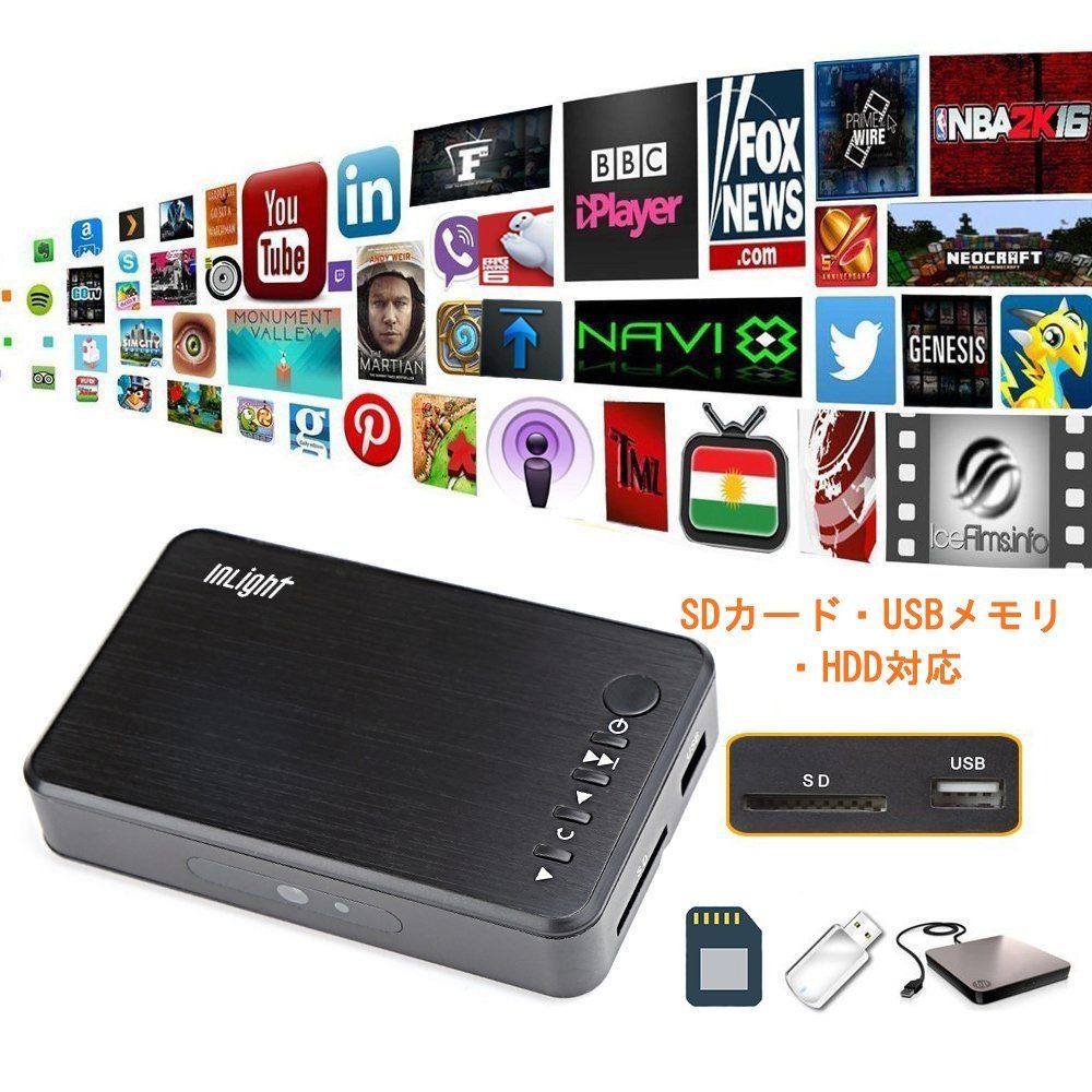 HDMI対応超小型マルチメディアプレーヤー 車載用 Amazon.co.jp: InLight 超小型マルチメディアプレーヤー車載用 最大