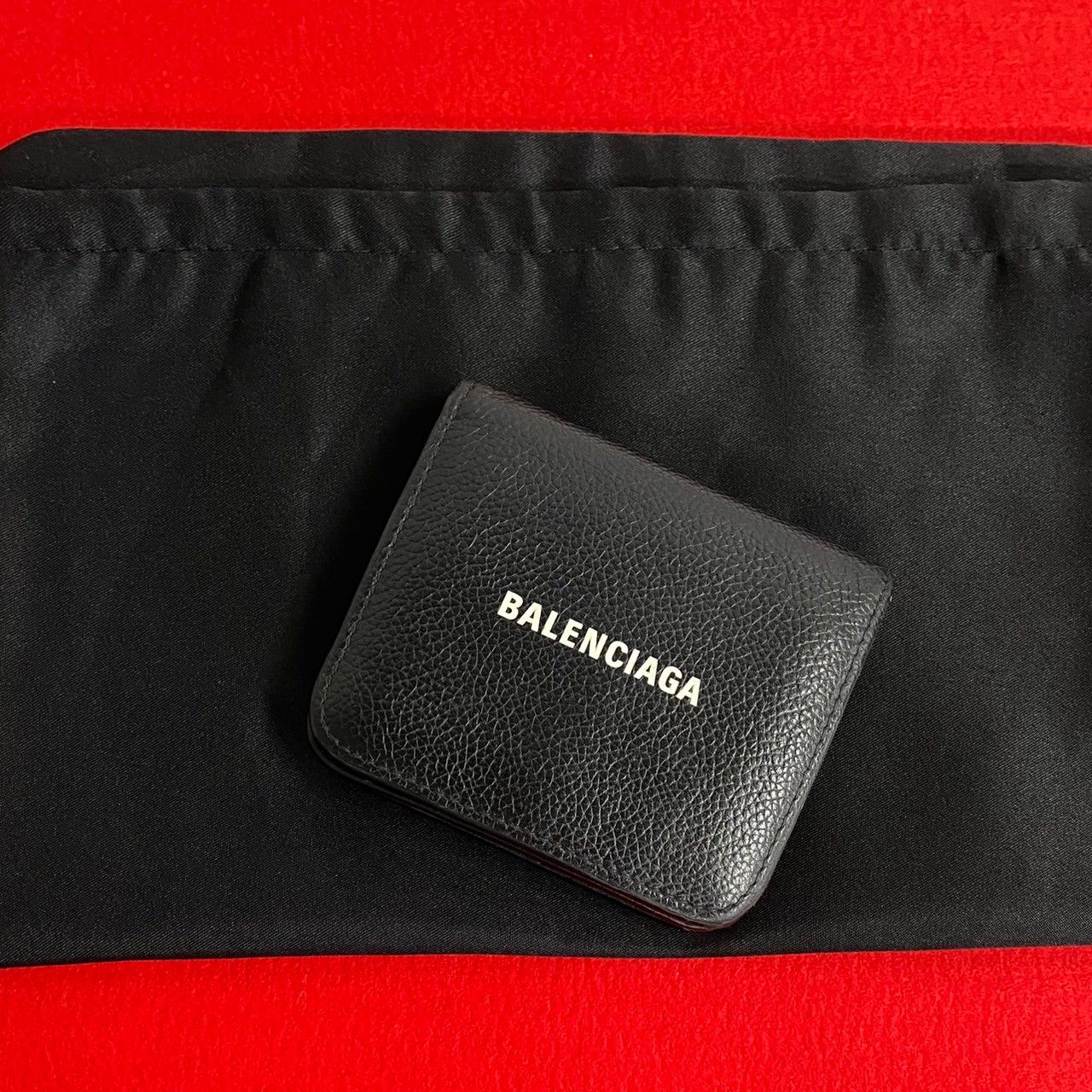 極 美品 BALENCIAGA バレンシアガ エブリデイ ロゴ レザー 二つ折り 財布 ミニ ウォレット カードケース 小銭入れ ブラック 黒  41531 - メルカリ