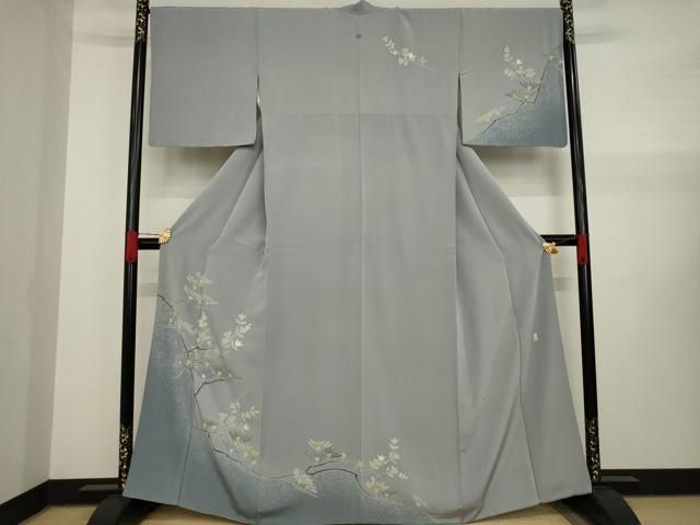 平和屋着物○十日町友禅 女流作家 遠田藤舟 訪問着 枝花文 松