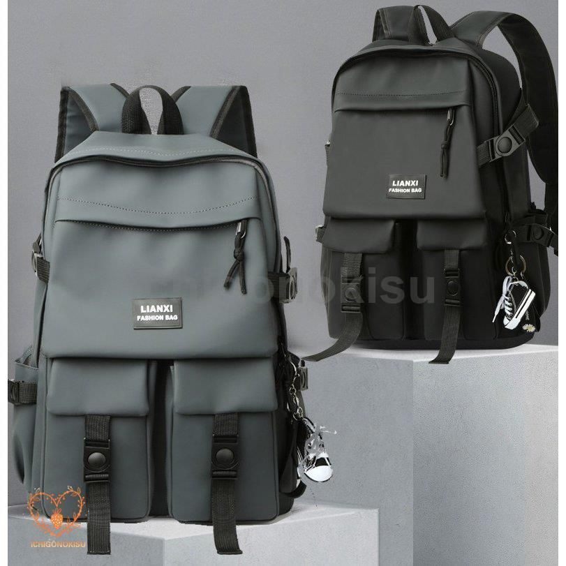 リュック メンズ レディース 通学 大容量 防水 軽量 おしゃれ A4 撥水 通勤 PC収納 多機能 デイバッグ シンプル 黒 グレー リュックサック  sou