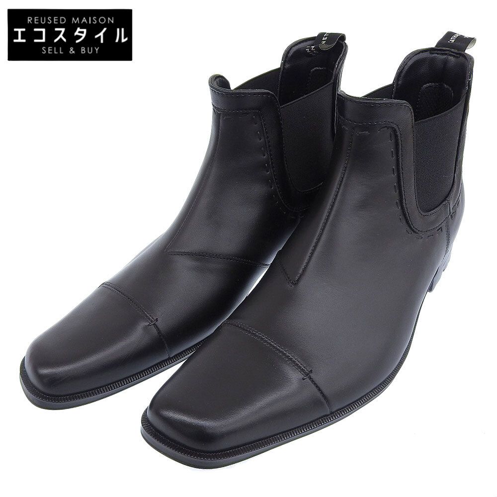KATHARINE HAMNETT キャサリンハムネット 美品 KATHARINE HAMNETT キャサリンハムネット サイドゴア 防水 レインショートブーツ シューズ メンズ ブラック S 31999 S 1604 S