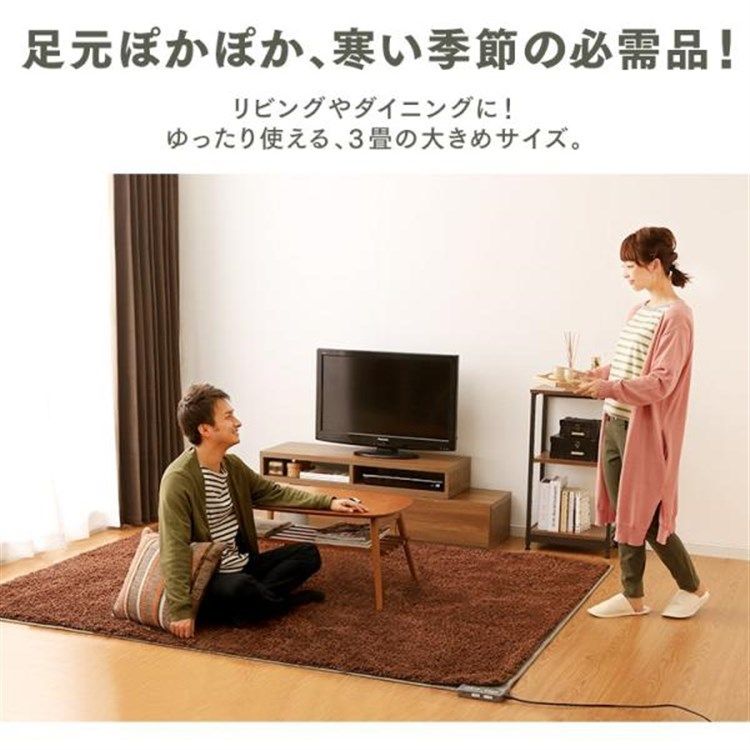 公式 ホットカーペット 3畳 本体 節電 省エネ ダニ退治 温度調節 電気カーペット 電気マット アイリスオーヤマ 195×235 HCM-T2420-H 安心延長保証対象